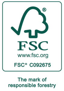FSC mark of responsible forestry. FSC® C092675